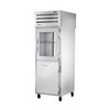 True Manufacturing STA1RPT-1HG/1HS-1G-HC Spec Series 1 Section Refrigerated Pass Thru Cabinet with Half Glass Front and Full Glass Rear Doors