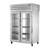 True Manufacturing STR2RPT-2G-2G-HC Spec Series 2 Section Refrigerated Pass Thru with Full Height Glass Front and Rear Doors - Aluminum