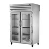 True Manufacturing STR2RPT-2G-2S-HC Spec Series 2 Section Refrigerated Pass Thru with Glass Front and Solid Rear Doors - All Stainless