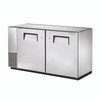 True Manufacturing TBB-24GAL-60-S-HC Back Bar Cooler Stainless Exterior, and Galvanized Top - 2 Door - 60" Wide - 24" Deep