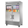 True Manufacturing T-49-2-G-2-HC~FGD01 T Series Half Glass Half Solid Door Refrigerator - 54" Wide