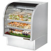 True Manufacturing TCGG-36-S-HC-LD Curved Glass Deli Case - 36" - Stainless Steel Sides