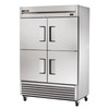 True Manufacturing TS-49-4-HC 2 Section Refrigerator - Half Height Solid Doors - All Stainless