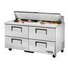 True Manufacturing TSSU-60-16D-4-HC Refrigerated Sandwich / Food Prep Table  w/ 4 Drawers and 16 Pans - 60"