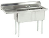 Advance Tabco FE-2-1812-18L-X 56.5" 2 Compartment Sink - 18" L Drainbd