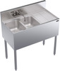 Krowne KR19-32L Two Compartment Underbar Sink with Left Drainboard - 36" Krowne KR19-32L Two Compartment Underbar Sink with Left Drainboard - 36"