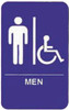 TableCraft 695631 6" x 9" Men/Accessible Plastic Sign - Blue