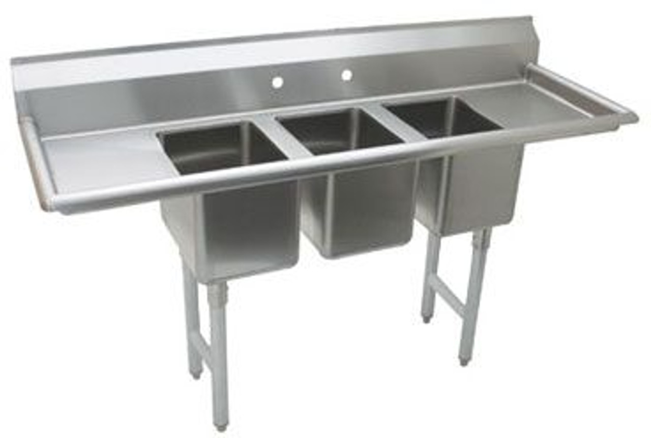 Stainless Steel Kitchen Sink Open Back Drainboard