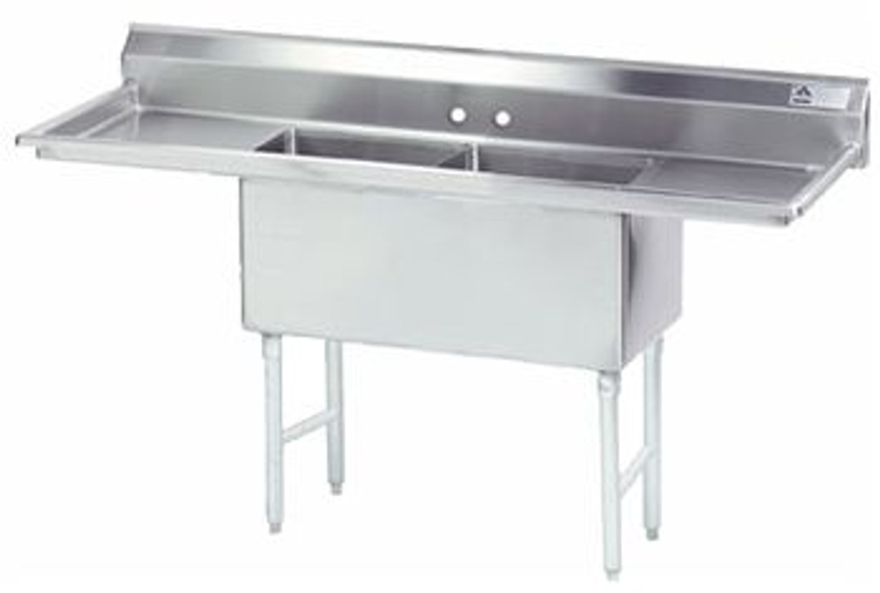 Advance Tabco FC-2-2424-24RL-X 2 Compartment Sink - 24" R&L Drainboard