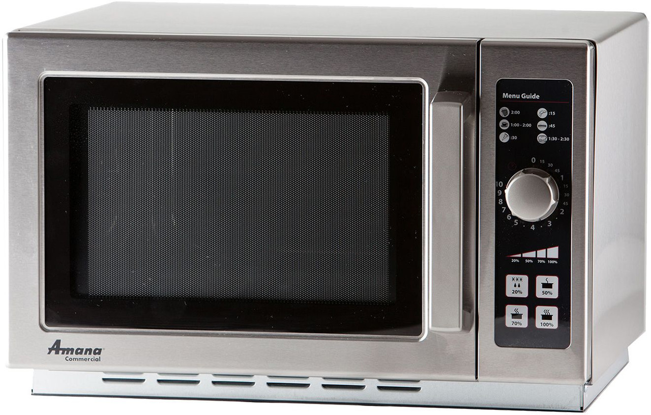 Amana RMS10TSA Stainless Steel Commercial Microwave with Push Button Controls - 120V, 1000W