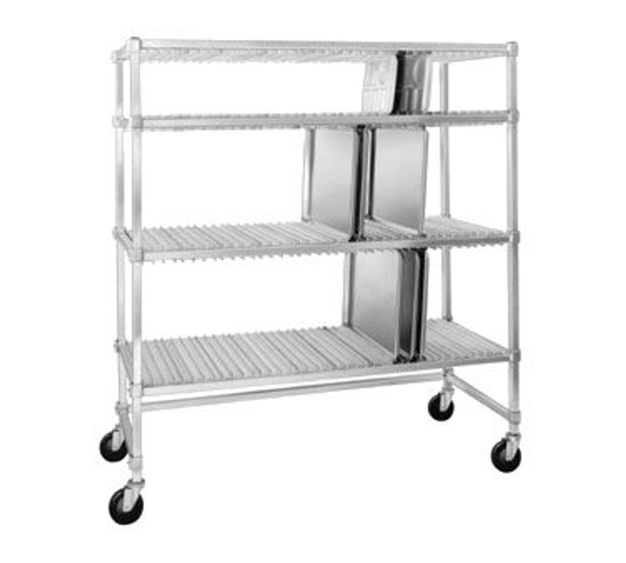 Channel ATDR-4 Mobile Tray Drying Rack - 21-Slot Per Shelf