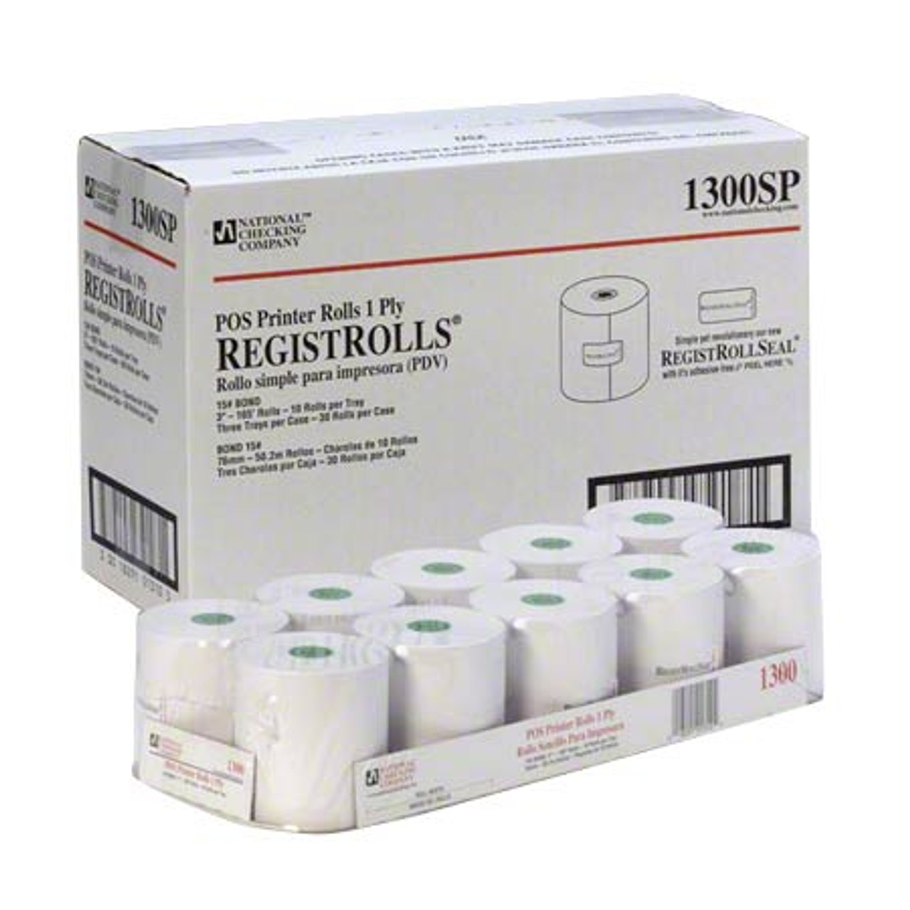 National Checking 1300SP Register Rolls - 1 Part - 3" x 165'