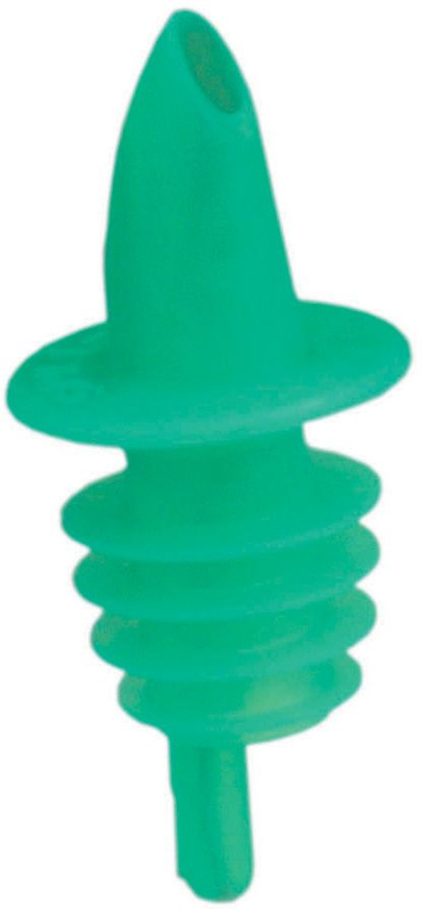 Spill-Stop 350-04 One Dozen Plastic Liquor Pourer - Florescent Green