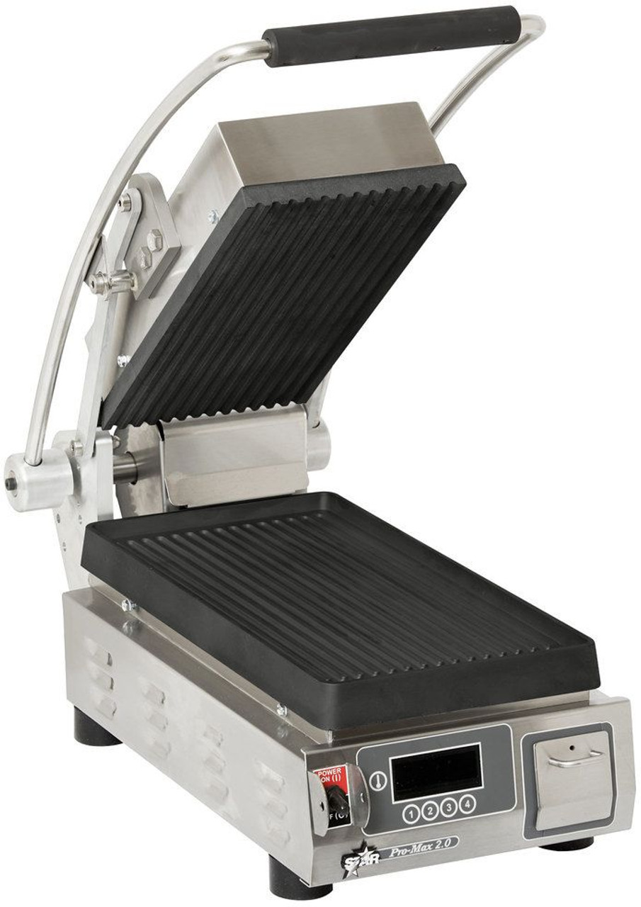 Star 9P-PGT7IEA-120V Promax Panini Grill - 10" x 10" - Groove Cast Iron Plates