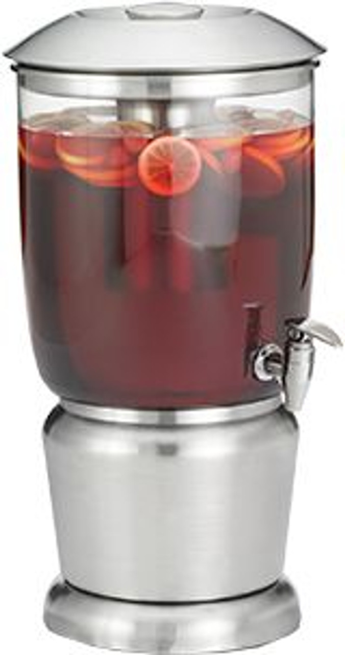 Cold Beverage Dispenser with Ice Core, Brushed Stainless Steel