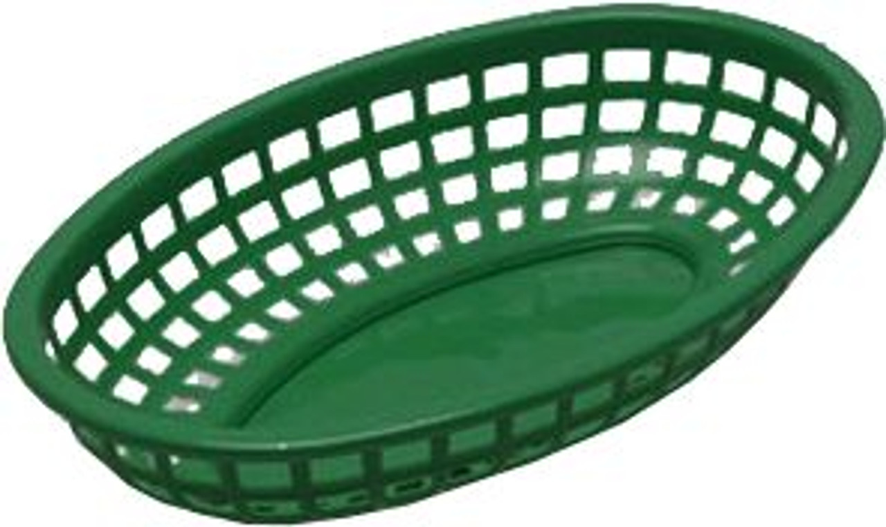 TableCraft 1074FG Forest Green 9 3/8" Classic Oval Basket