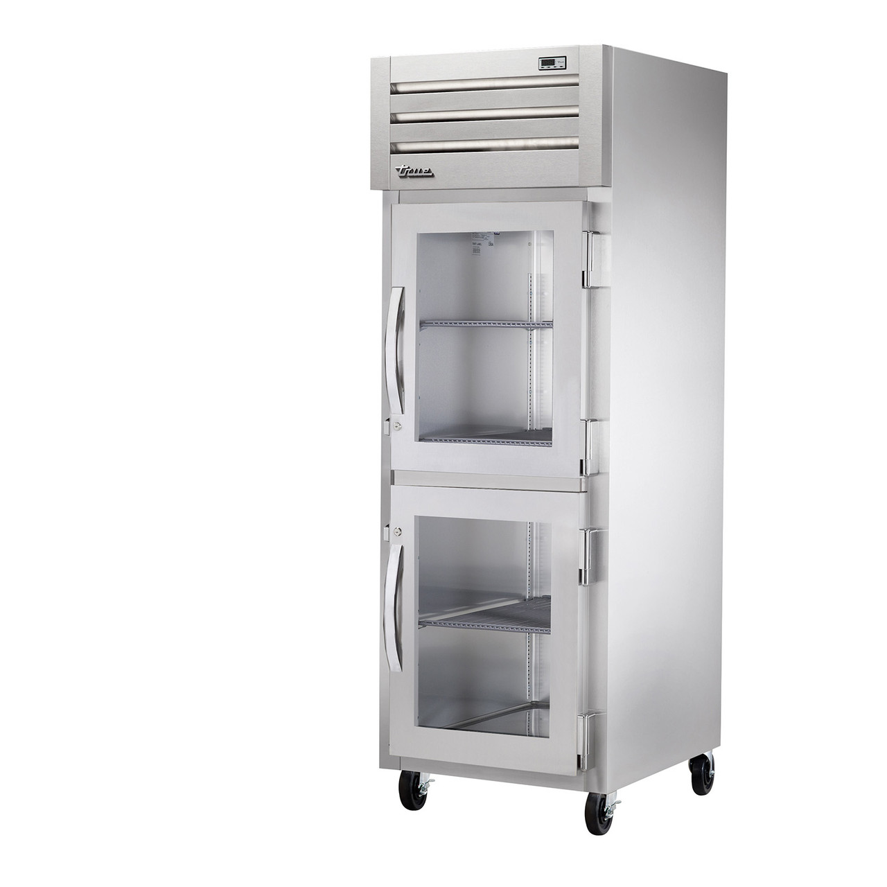 True Manufacturing STA1H-2HG Spec Series 1 Section Heated Reach In Cabinet with Half Height Glass Doors - Aluminum Interior