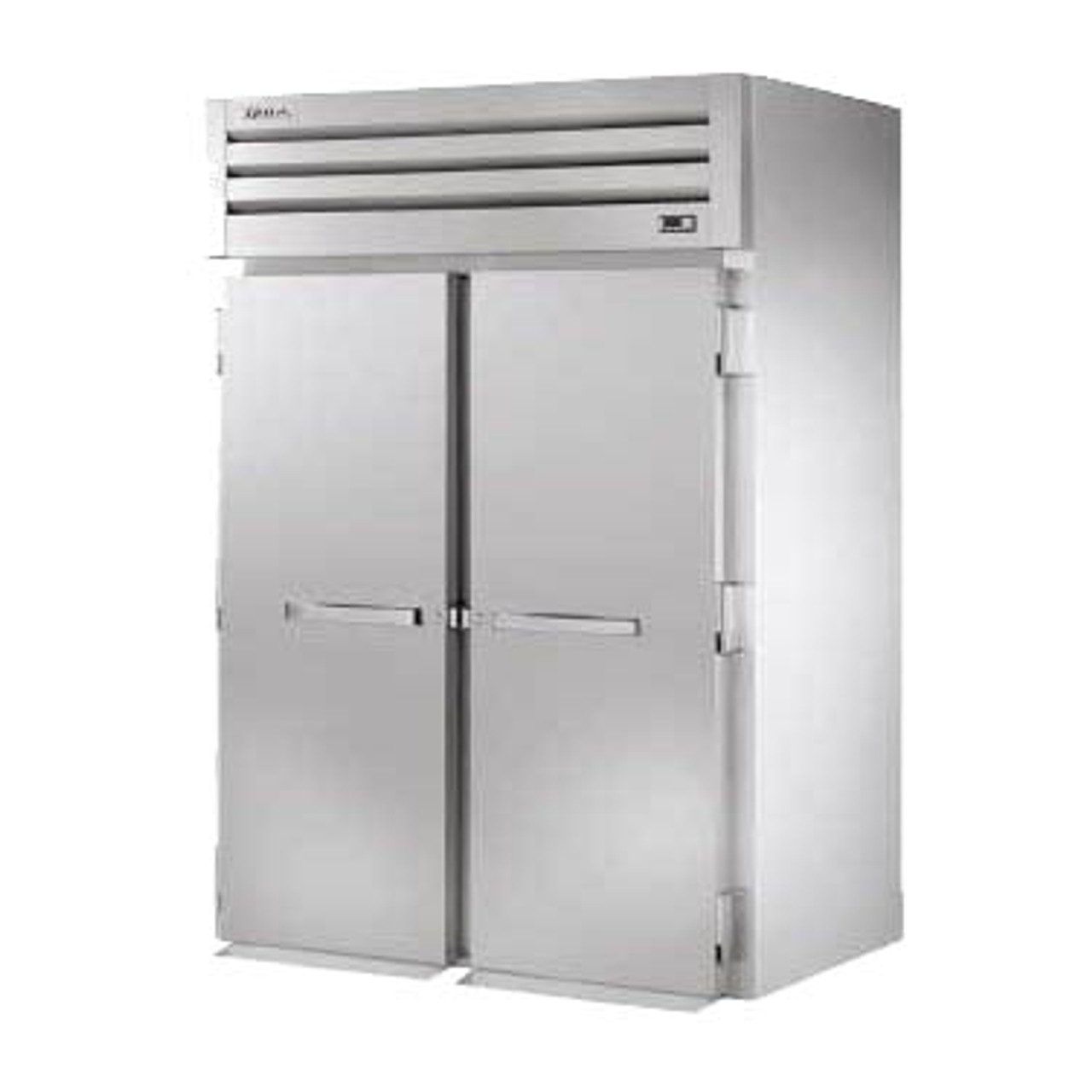 True Manufacturing STG2RRT-2S-2S Spec Series 2 Section Roll Thru Refrigerator with Solid Front Rear Doors - Aluminum Sides & Interior