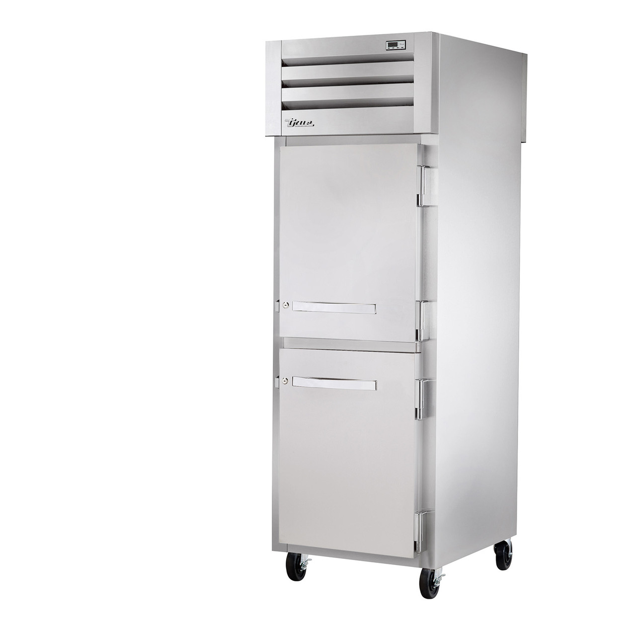 True Manufacturing STR1RPT-2HS-1S-HC Spec Series 1 Section Refrigerated Pass Thru Half Height Solid Front and Full Solid Rear Doors - All