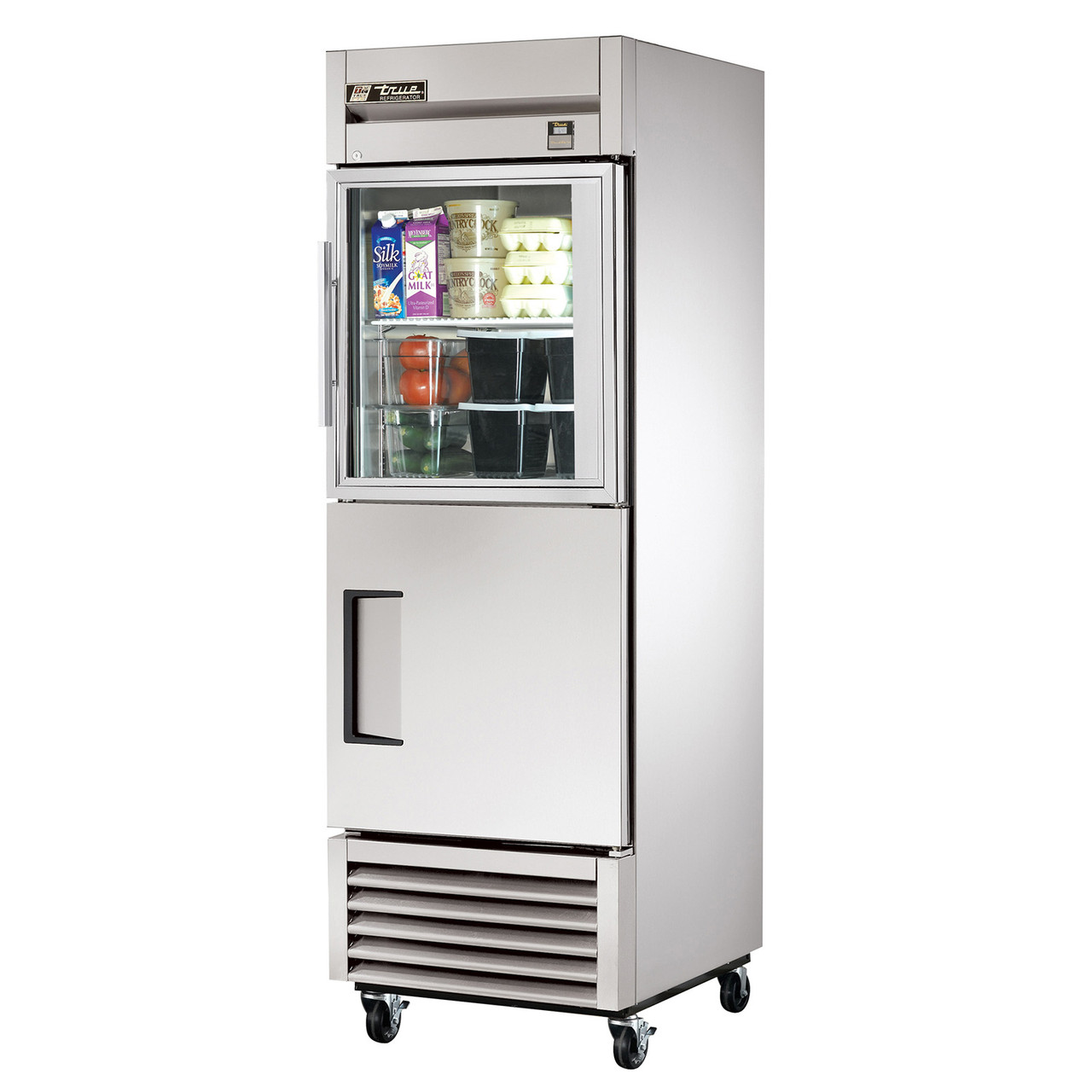 True Manufacturing TS-23-1-G-1-HC~FGD01 1 Section Refrigerator - 2 Half Doors - Glass/ Solid - All Stainless