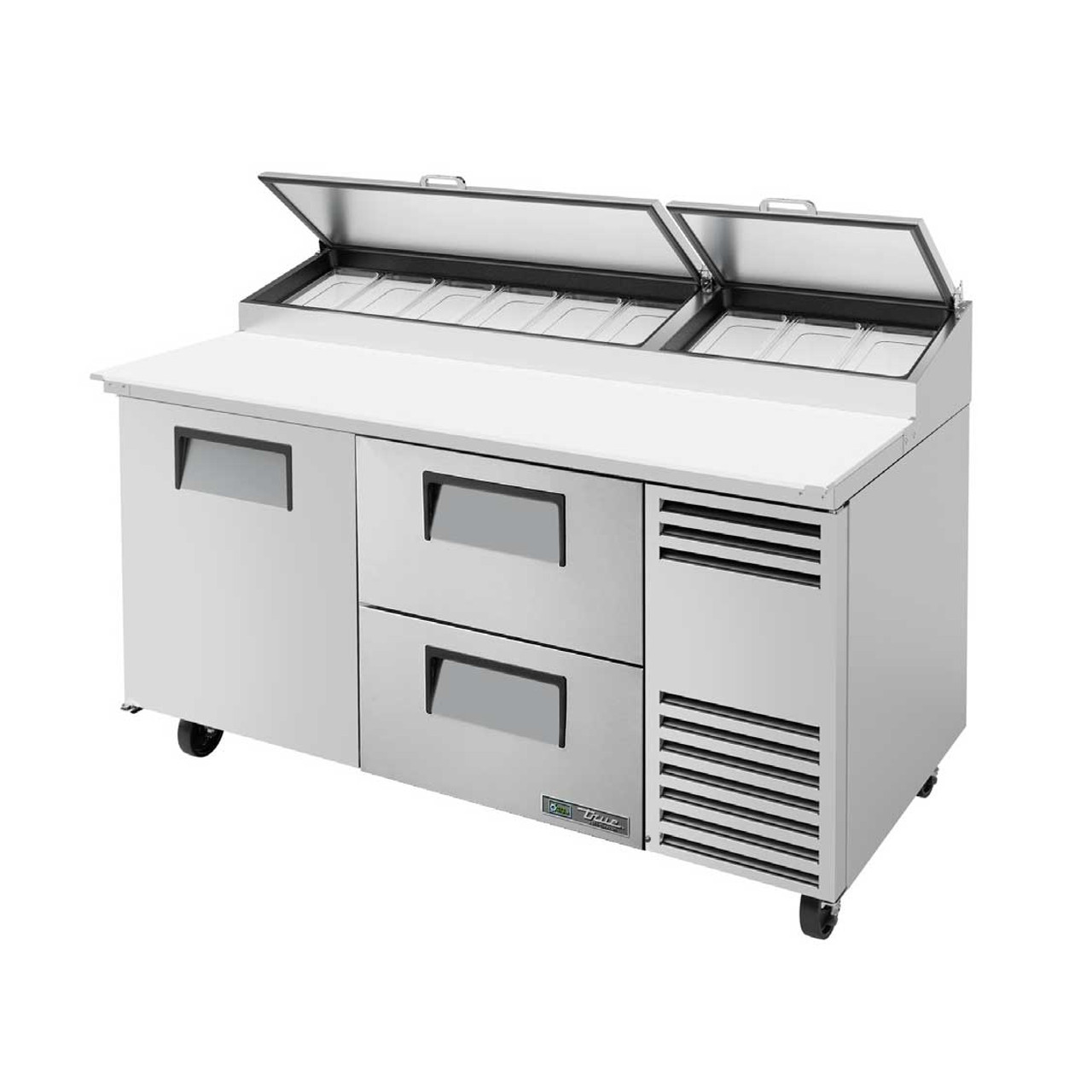 True Manufacturing TPP-AT-67D-2-HC 67" Pizza Prep Table - 2 Drawer & 1 Door