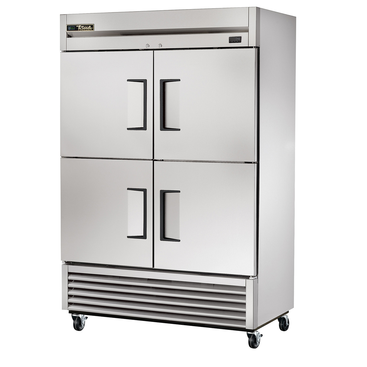 True Manufacturing TS-49F-4-HC 2 Section Freezer - Half Height Solid Doors - All Stainless