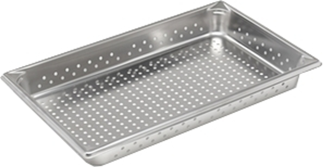 Full-size 6-inch-deep Super Pan V perforated stainless steel steam