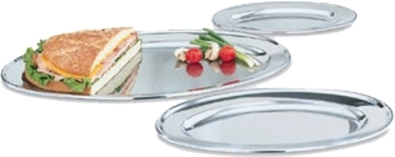 Vollrath 47234 Tray - Oval - Stainless Steel 14" x 9 1/2"