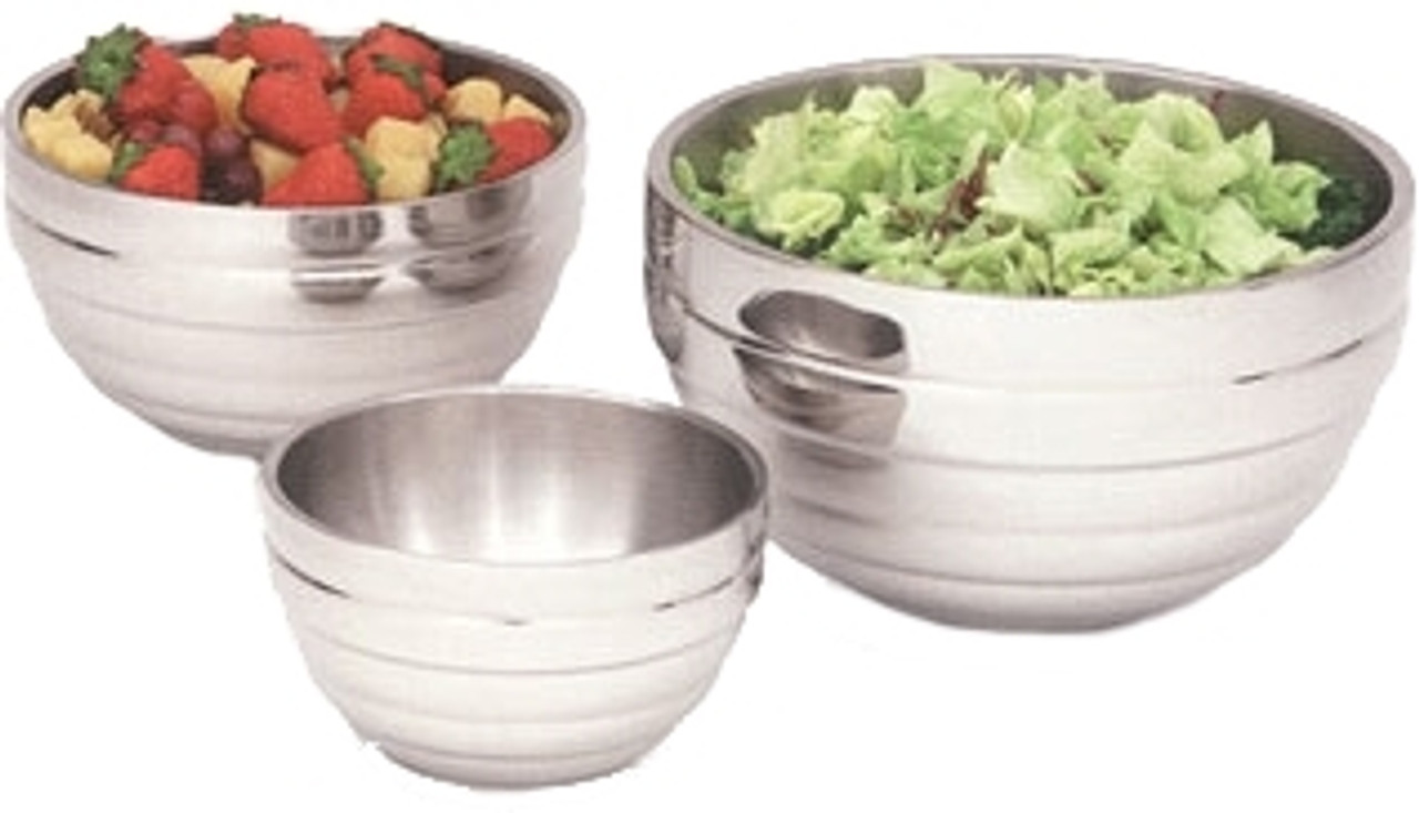 Double Wall Insulated Hot/Cold Serving Bowl with Lid 3 Qt