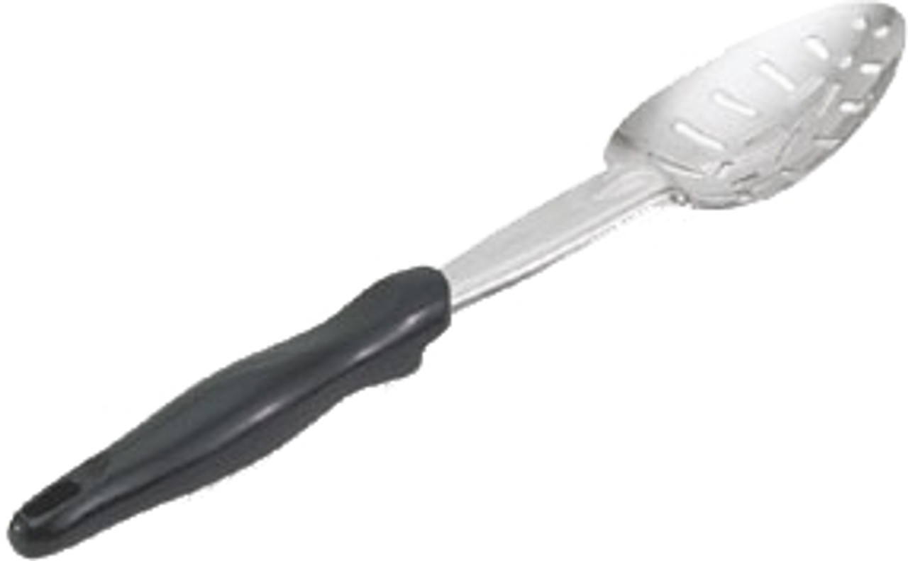 Vollrath 64134 Spoon - Slotted with Black Ergo Grip Plastic Handles