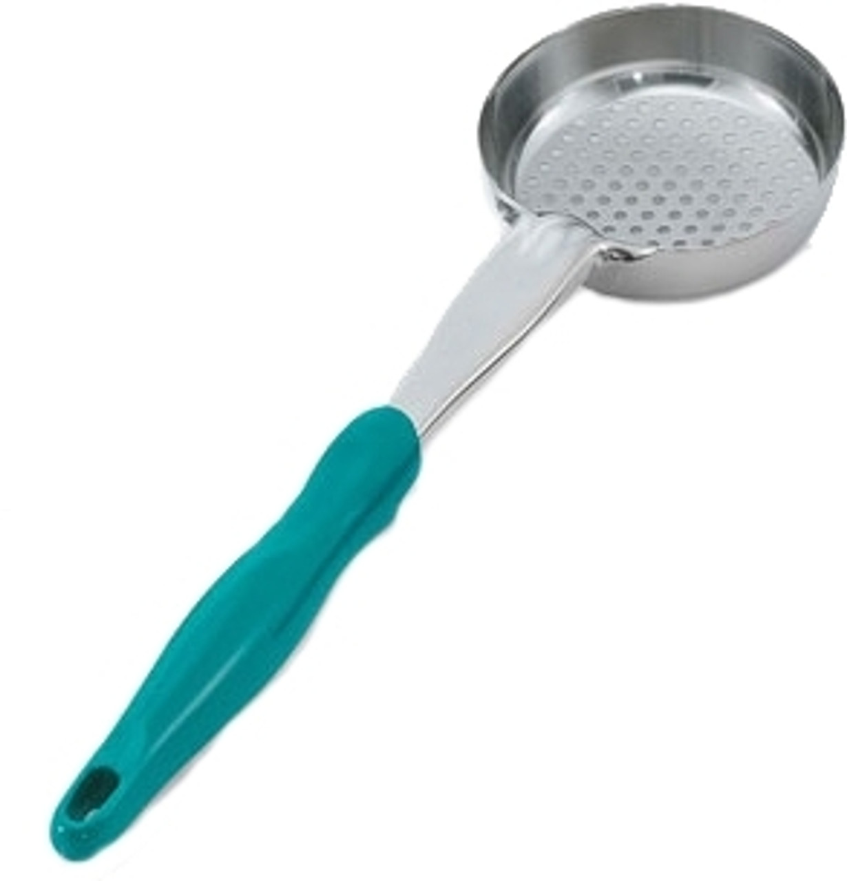 Vollrath 6432655 6 Oz. Spoodle - Perforated w/ Teal Handle
