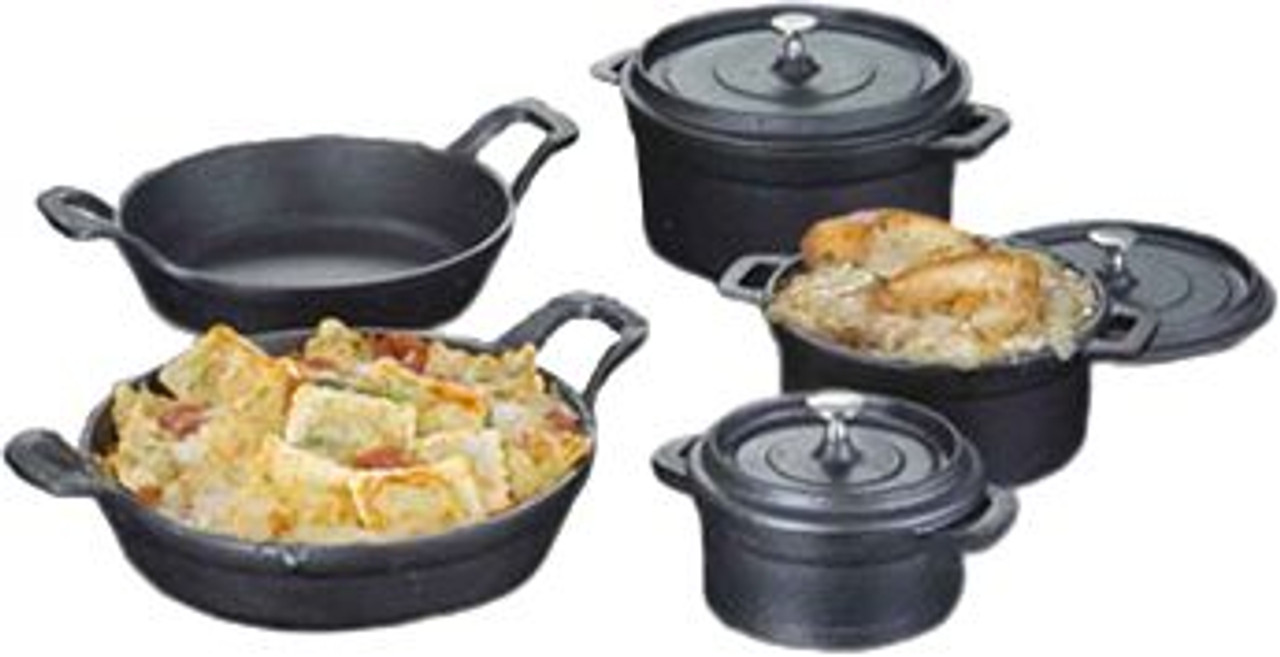 American Metalcraft CIPR7251 Cast Iron Round Casserole -  27 Oz.