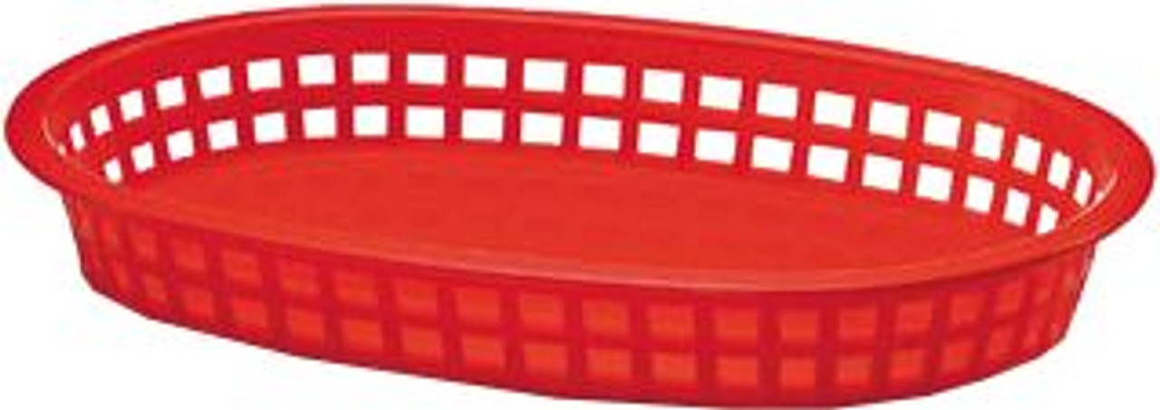 TableCraft 1076R Red 10 1/2" Classic Oval Basket