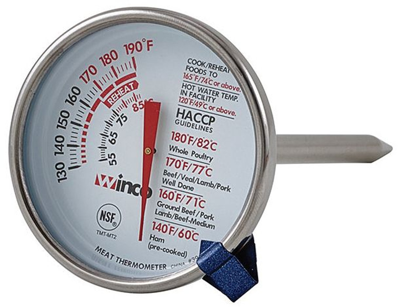 Winco TMT-MT2 Meat Thermometer - 2" Dia. Dial Face Winco TMT-MT2 Meat Thermometer - 2" Dia. Dial Face