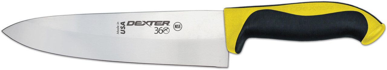 Dexter S360-8Y-PCP 8" Cooks Knife - 360 Series - Yellow Poly Handle