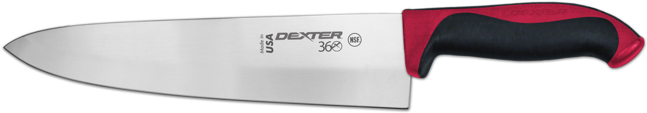 Dexter S360-10R-PCP 10" Cooks Knife - 360 Series - Red Poly Handle