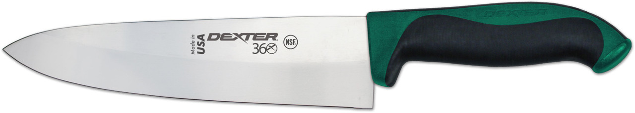 Dexter S360-8G-PCP 8" Cooks Knife - 360 Series - Green Poly Handle
