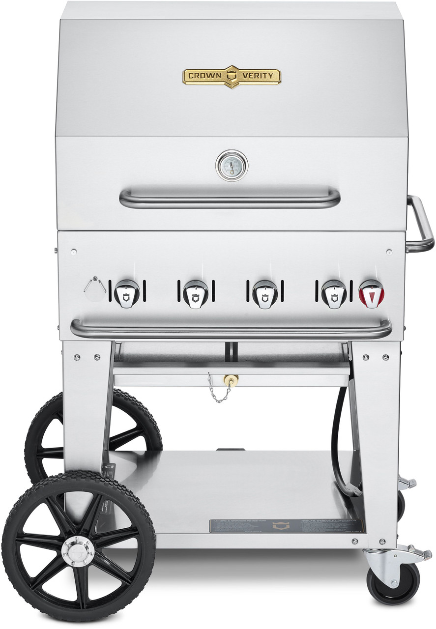 Crown Verity CV-MCB-30RDP-NG 28" Outdoor Mobile Grill with Dome - NG Gas
