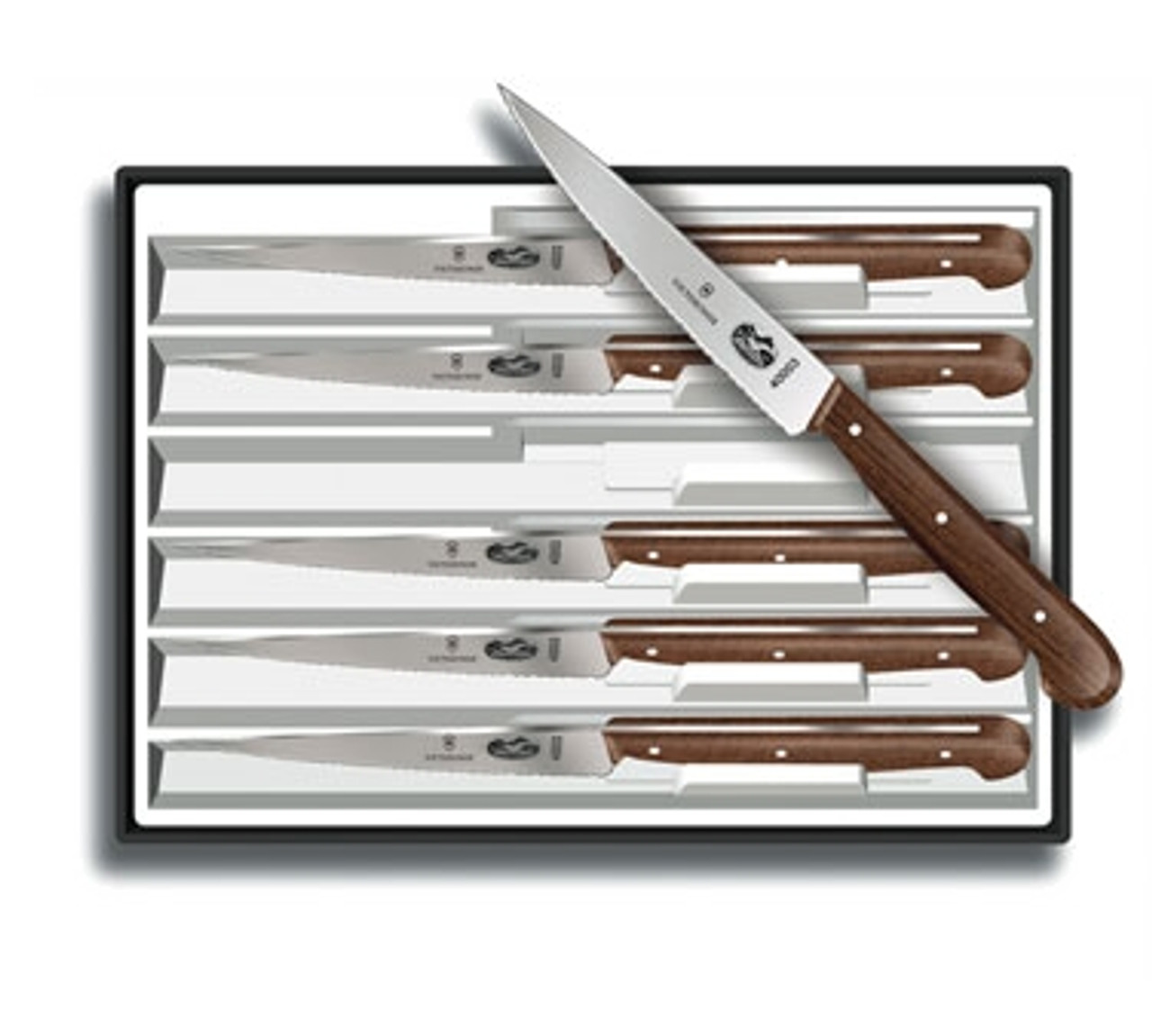 Sambonet Knives White Knife Block only, wood (for 6 steak knives)