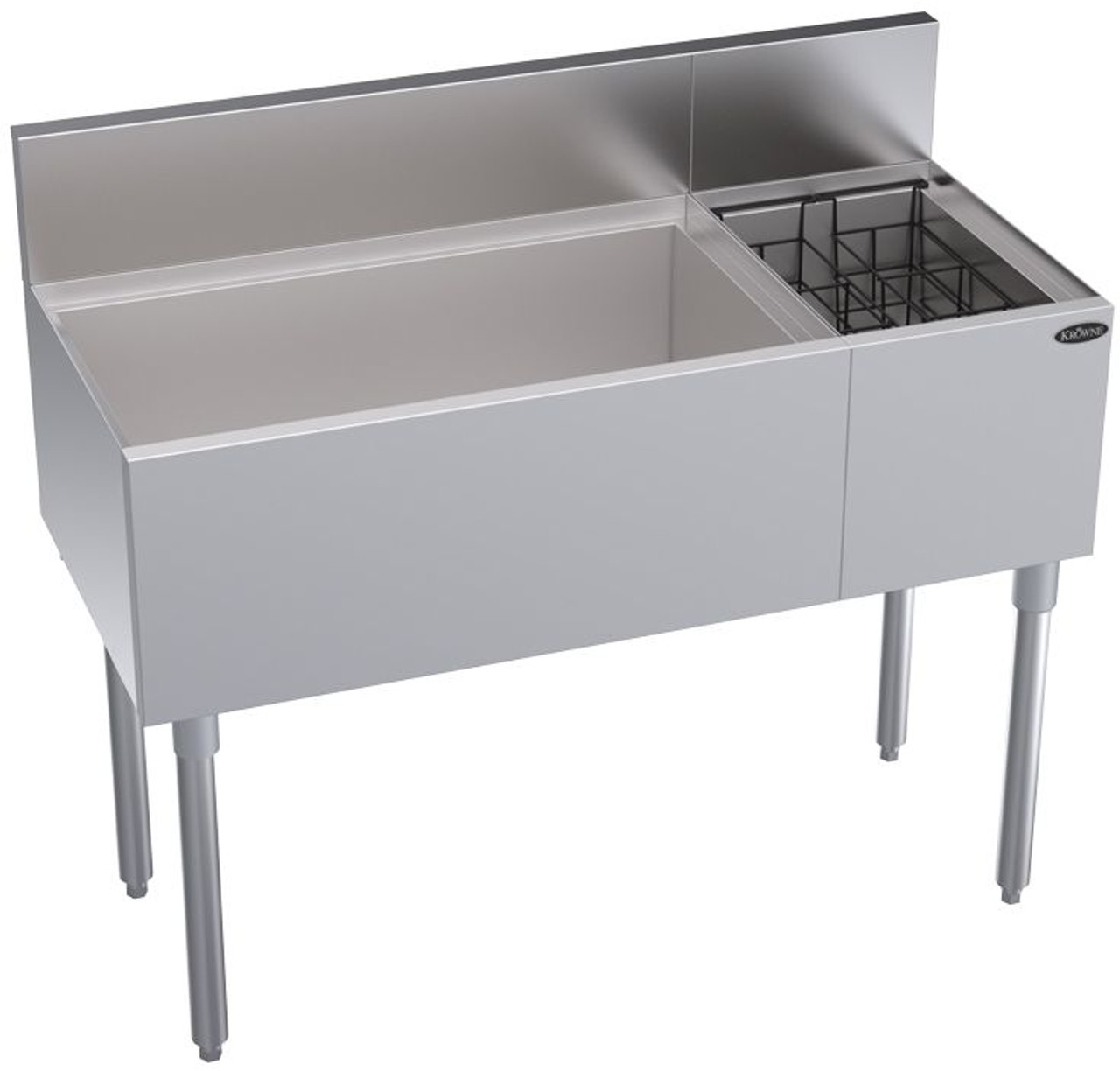 Krowne KR19-M42L-10 Ice Bin with Cold Plate and Bottle Section on the Right - 42"