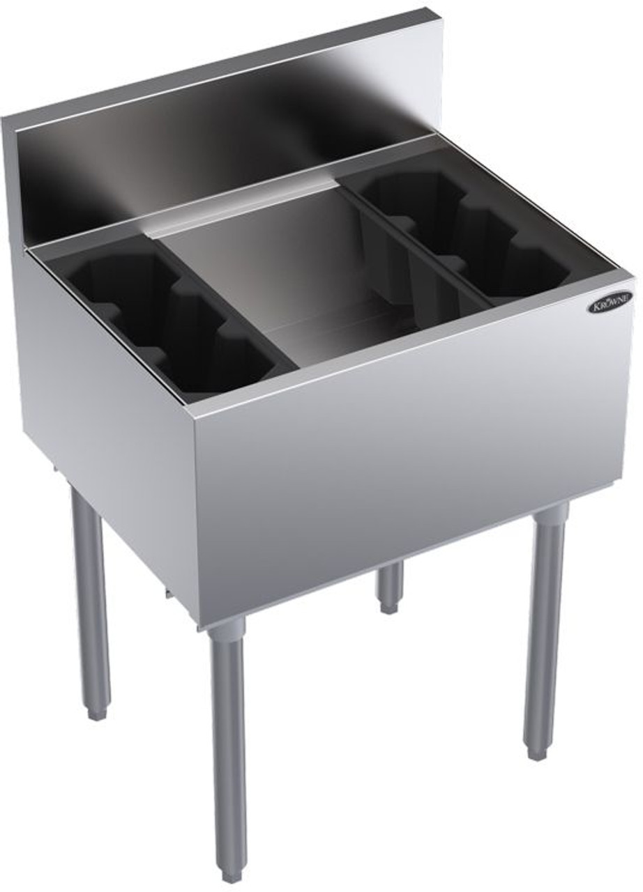 Krowne KR19-24-10 Ice Bin with Bottle Racks - 24"