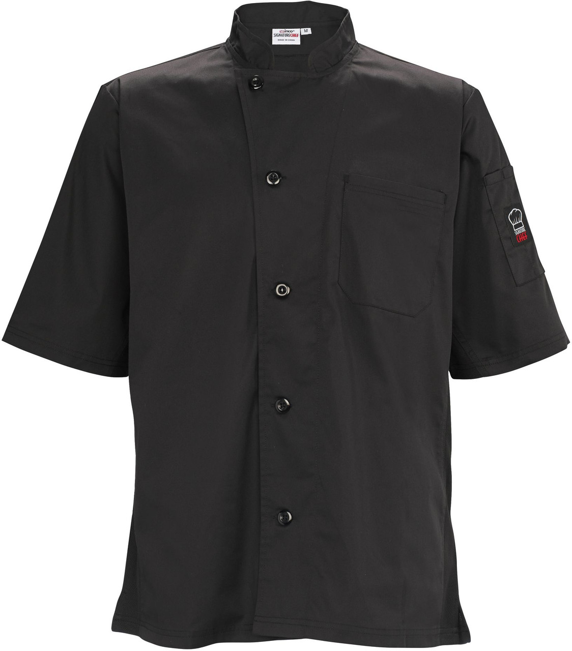 Winco UNF-9KXXL XX-Large Black Ventilated Shirt