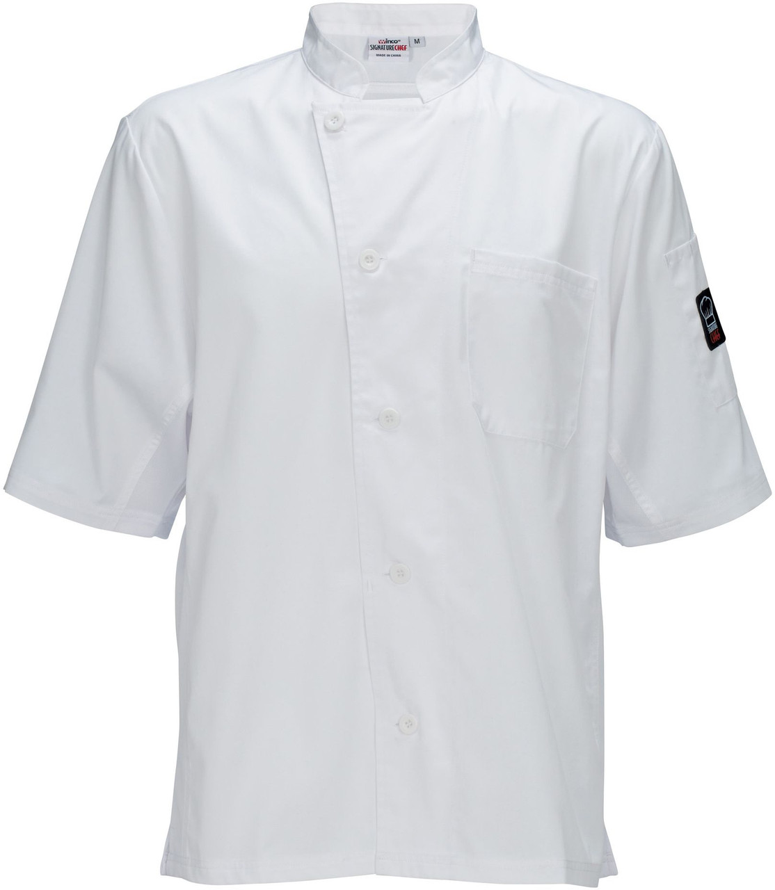 Winco UNF-9WL Large White Ventilated Shirt