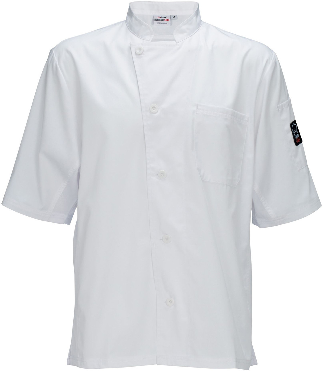 Winco UNF-9WS Small White Ventilated Shirt