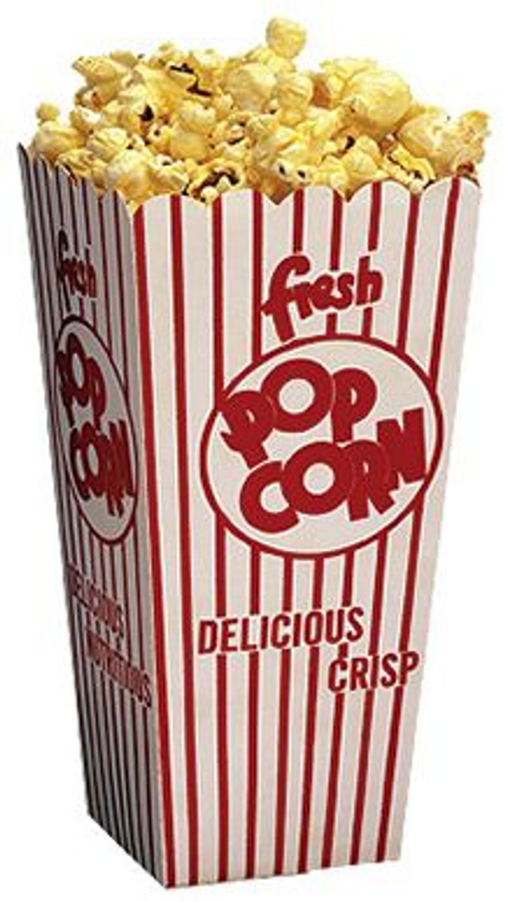 Winco 41048 Popcorn Cups / Box - 4" x 4" x 8" - 100 / Pack