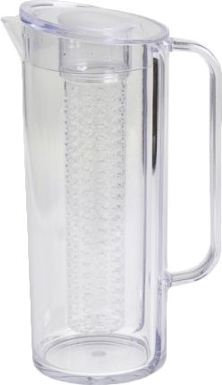TableCraft PP322FIN 2 Qt. Clear Plastic Beverage Pitcher with Lid