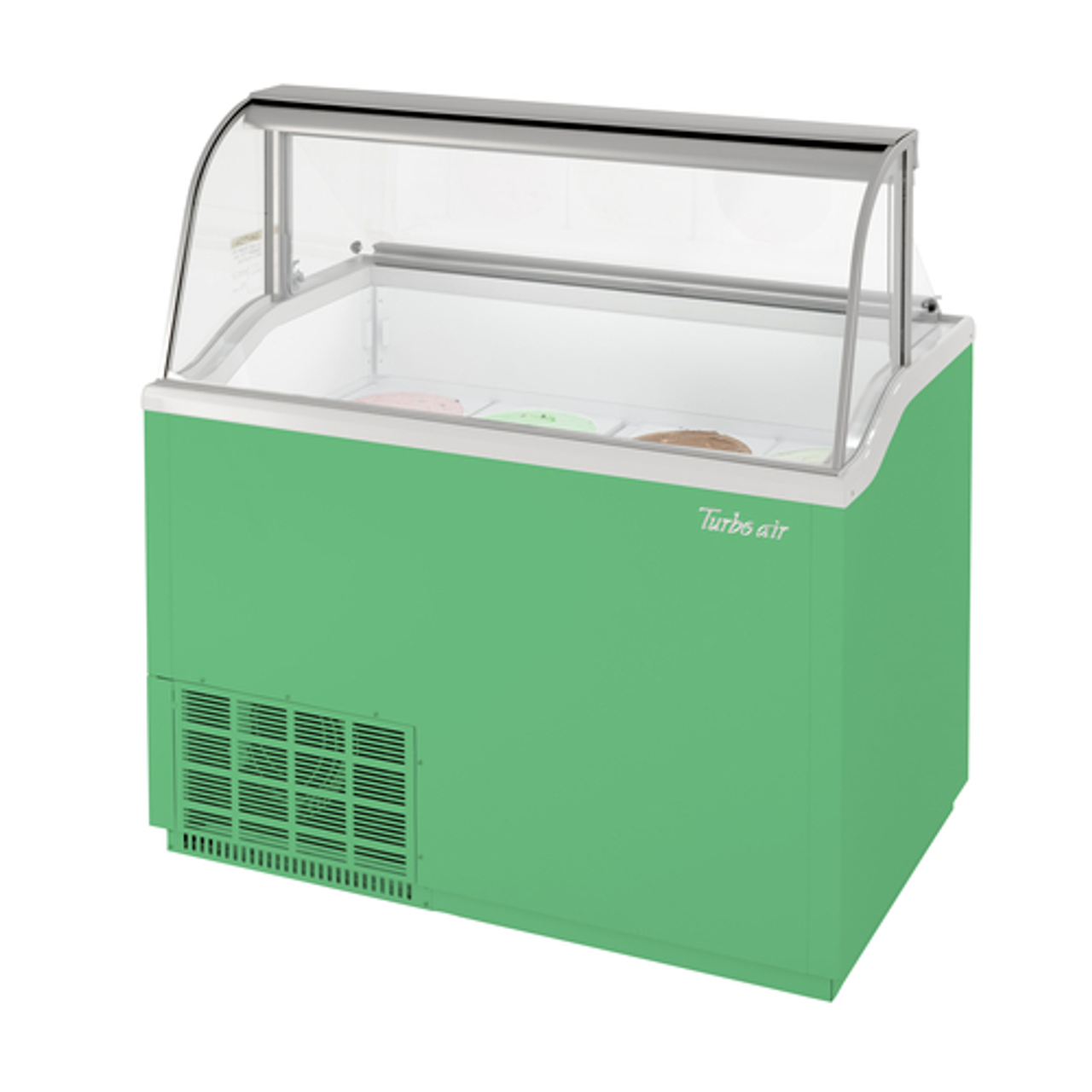 Turbo Air TIDC-47G-N 47" Ice Cream Dipping Cabinet (8) 3 Gallon Tub Capacity + (4) Storage -Green Exterior