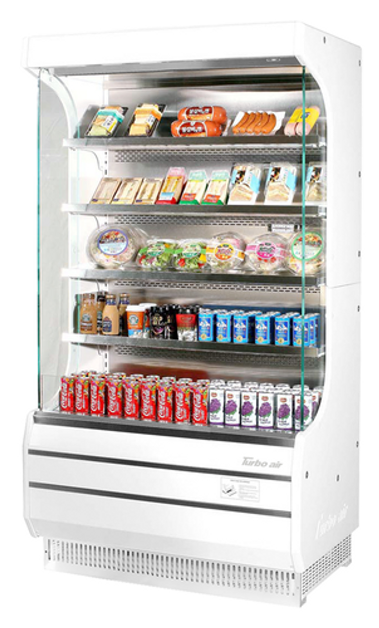 Turbo Air TOM-40B-N Vertical Open Display Merchandiser - Full-Height - 14.4 Cu. Ft.