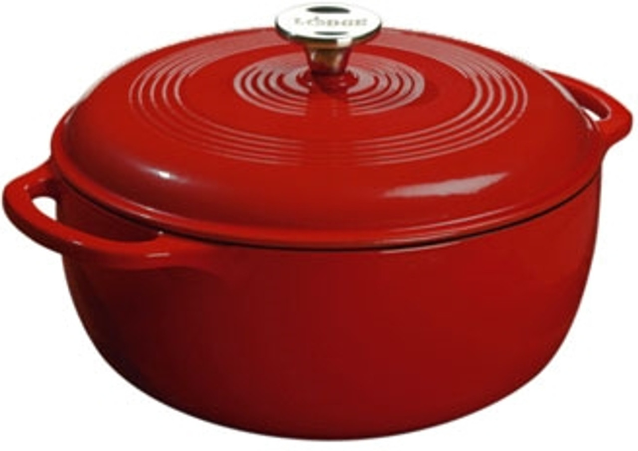 Lodge EC6D43 6 Qt. Red Cast Iron Dutch Oven