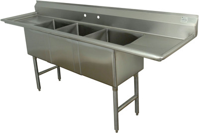 Advance Tabco FC-3-1824-24RL-X 3 Compartment Sink - 24" R&L Drainboard Advance Tabco FC-3-1824-24RL-X 3 Compartment Sink - 24" R&L Drainboard
